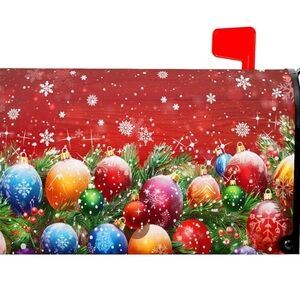 Festive Red Christmas Mailbox Cover